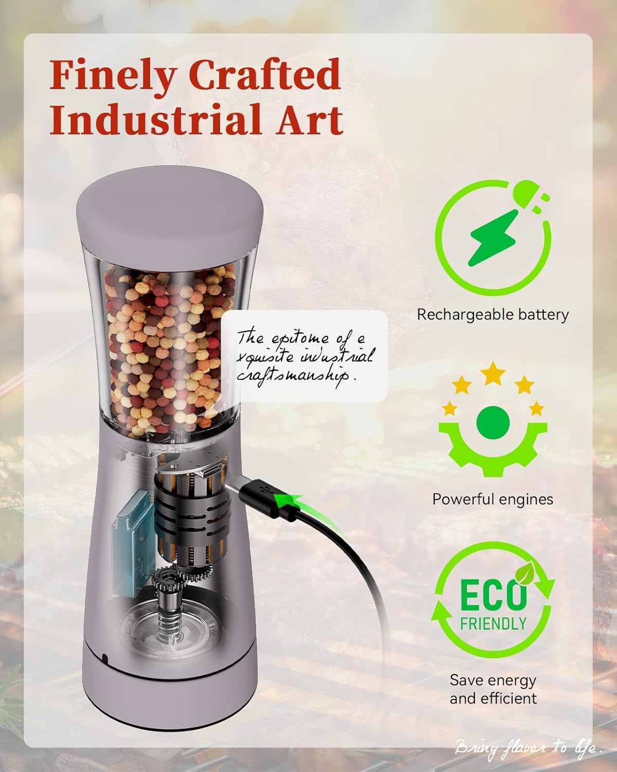 Electric Salt and Pepper Grinder Set with Storage Base, Stainless Steel Rechargeable Salt and Pepper Grinder Set with 4.5 oz Large Capacity, 1.8" Wide Mouth, Adjustable Coarseness, Ideal for Kitchen