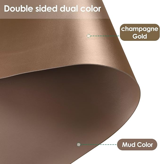 Dining Table Cover Protector for Dining Room Table - Can Be Used On Both Sides Waterproof and Easy to Clean Good Flatness Used for Dining Table(Mud Color+Champagne Gold 44x78)