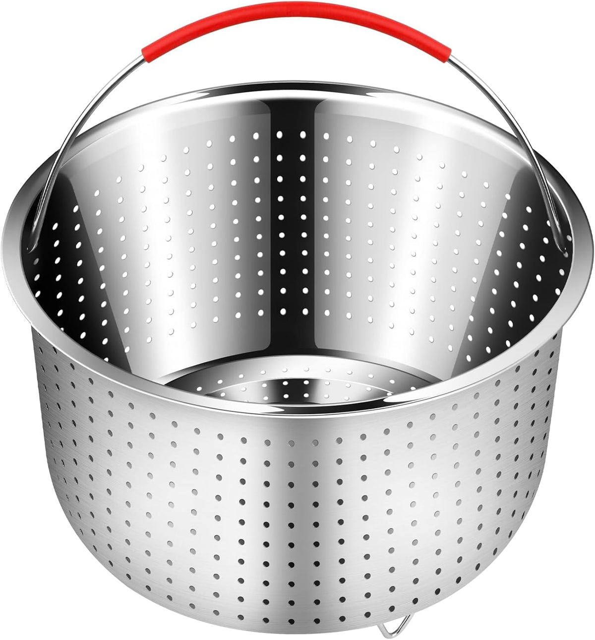REDANT Vegetable Steamer Basket for Instant Pot Accessories 6 & 8 Qt - Stainless Steel Strainers and Colanders - Metal Strainer for Cooking Broccoli, Eggs, Pasta, Quinoa - with 2 Gloves, 6 Quart
