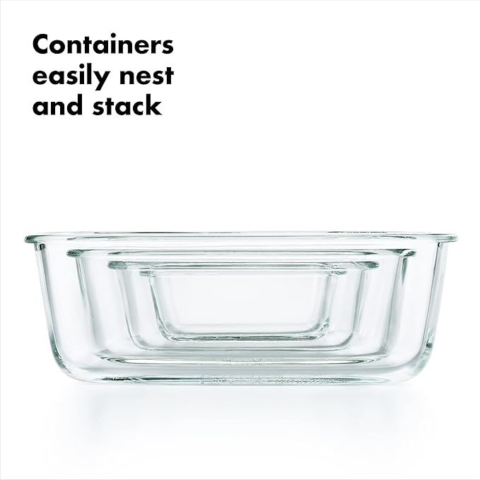 OXO Good Grips 3.5 Cup Smart Seal Airtight Glass Rectangle Food Storage Container