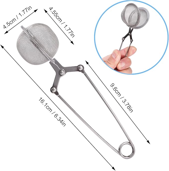 Tea Strainers for Loose Tea, 4 Pack Tea Infuser with Handle Fine Mesh Tea Ball Filter Tea Diffusers Steeper for Loose Leaf Tea, Spices, Seasonings