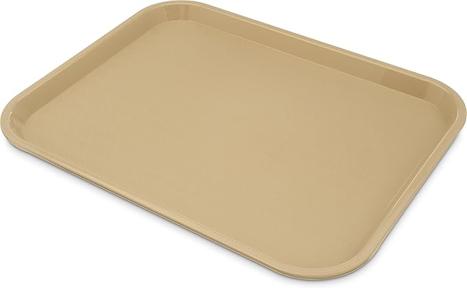 Carlisle FoodService Products Cafe Plastic Fast Food Tray, 14" x 18", Beige, (Pack of 12)
