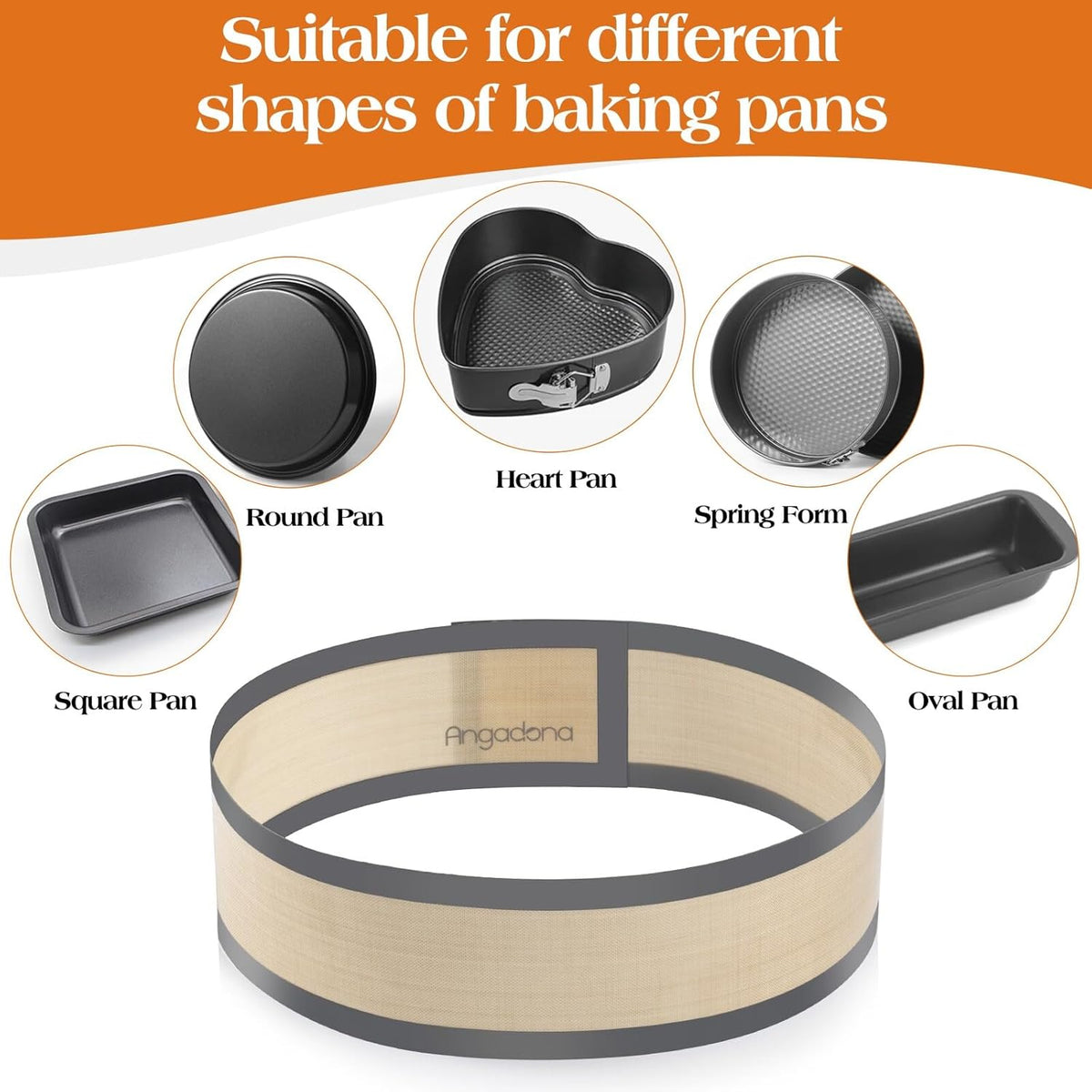 Silicone Baking Mat for Springform Pan,Prevent cake from Sticking to Side,Easy Clean & Non Sick Silicone Baking mat for Cheesecake Pan (2 pcs)
