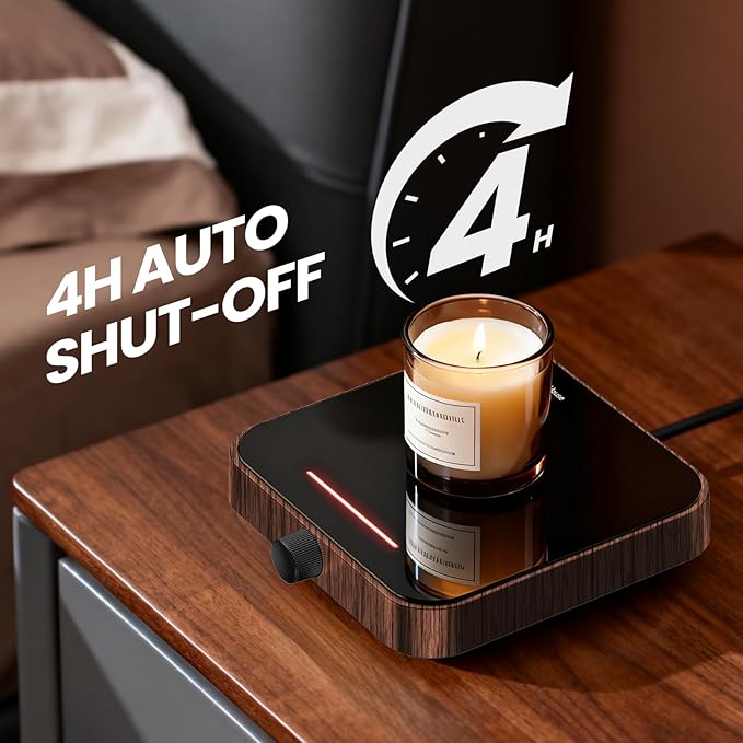 Maestri House Mug Warmer, Electric Coffee Cup Warmer for Desk with 3-Temp Settings,Auto Shut Off, Constant Temperature Heating for Beverage, Milk, Tea and Hot Chocolate at Home & Office (Wood Grain)