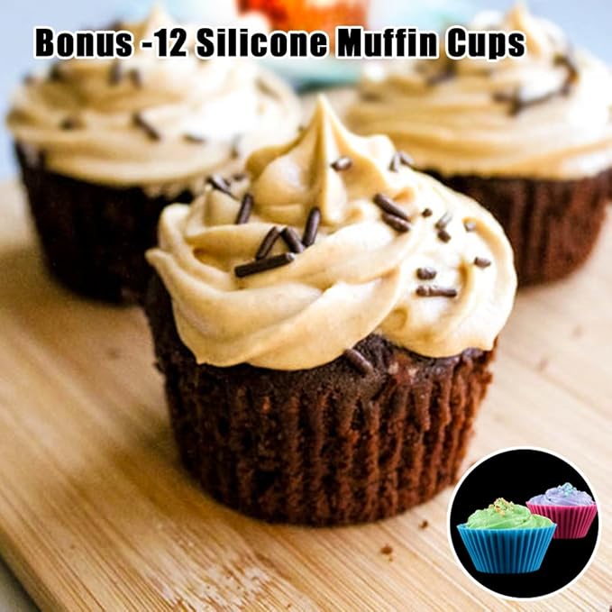 CAKETIME Silicone Muffin Pan Cupcake Pan Set - Mini 24 Cups and Regular 12 Cups Muffin Tin, Nonstick Food Grade Molds with 12 Baking Cups