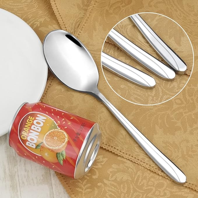 Anbers 8 Pieces Large Serving Spoons, 9.45 Inches, Stainless Steel Catering Serving Spoons