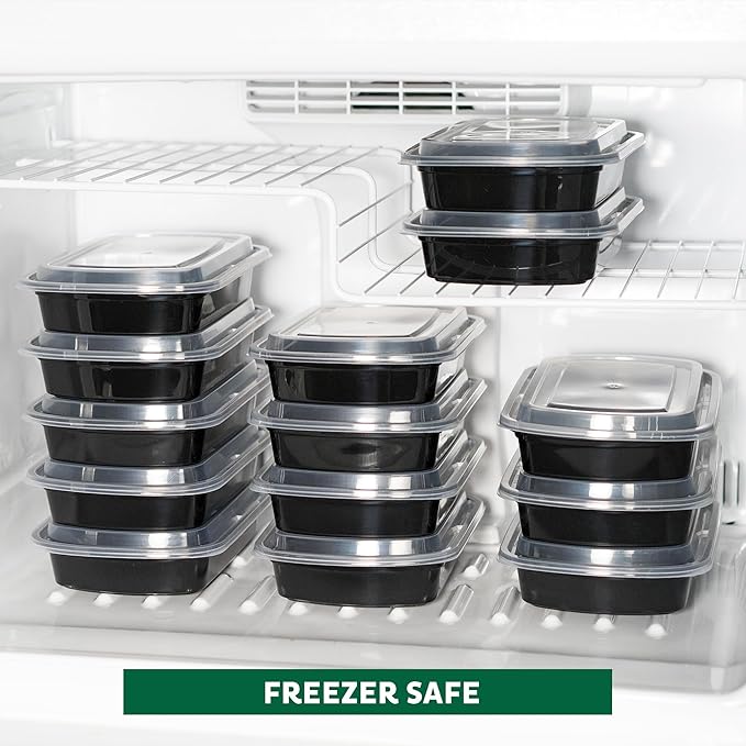 Freshware Meal Prep Containers [45 Pack] 1 Compartment with Lids, Food Storage Containers, Bento Box, BPA Free, Stackable, Microwave/Dishwasher/Freezer Safe (38 oz)