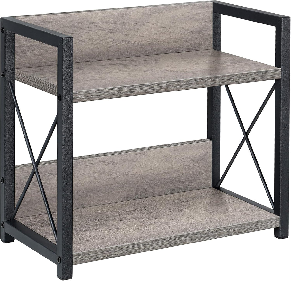Giikin Countertop Shelf Organizer, 2 Tier Kitchen Spice Rack Organizer for Countertop, Wood Coffee Counter Shelf Organizer for Home (Grey, S)