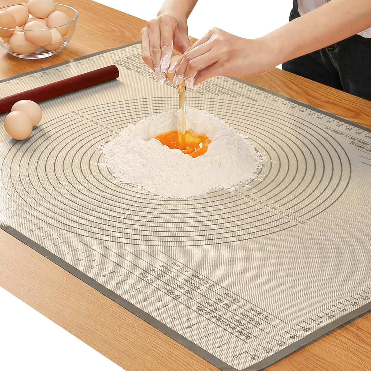 Silicone Pastry Mat 34 X 26 Inch - Nonstick Baking Mat Perfect for Dough, Pastry, Pie Crust, Fondant, Bread, Cookies, Pasta, Pizza