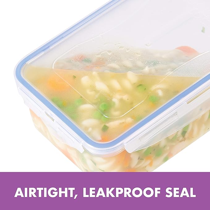 LOCK & LOCK Easy Essentials Food Storage lids/Airtight containers, BPA Free, 14 Piece - Tall Rectangle, Clear