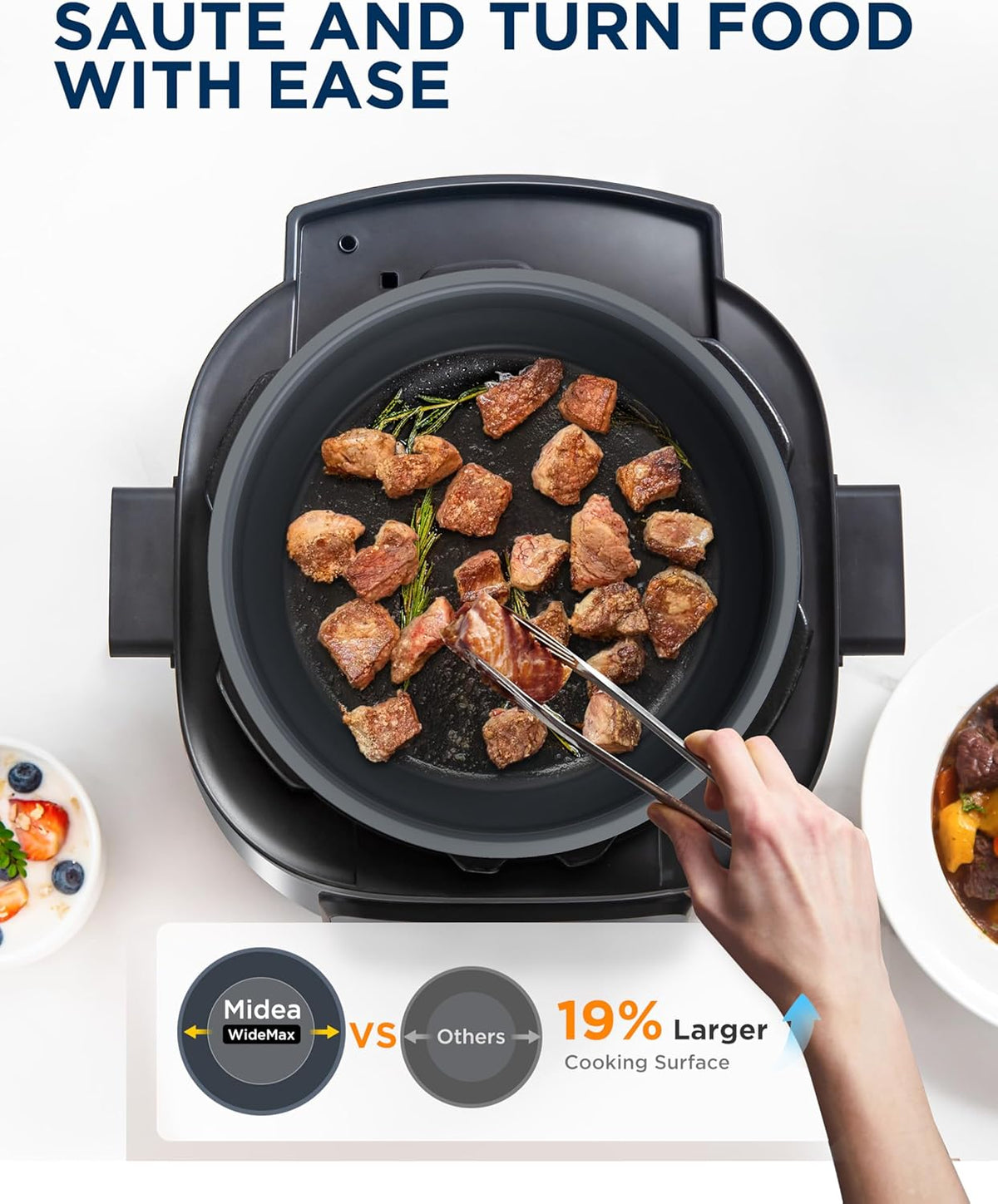 Midea WideMax 12-in-1 Electric Pressure Cooker, 6.5 Quart, 12 Presets, Multi-Functional Programmable Slow Cooker, Rice Cooker, Steamer, Sauté Pan, Cake, Yogurt, Warmer and More
