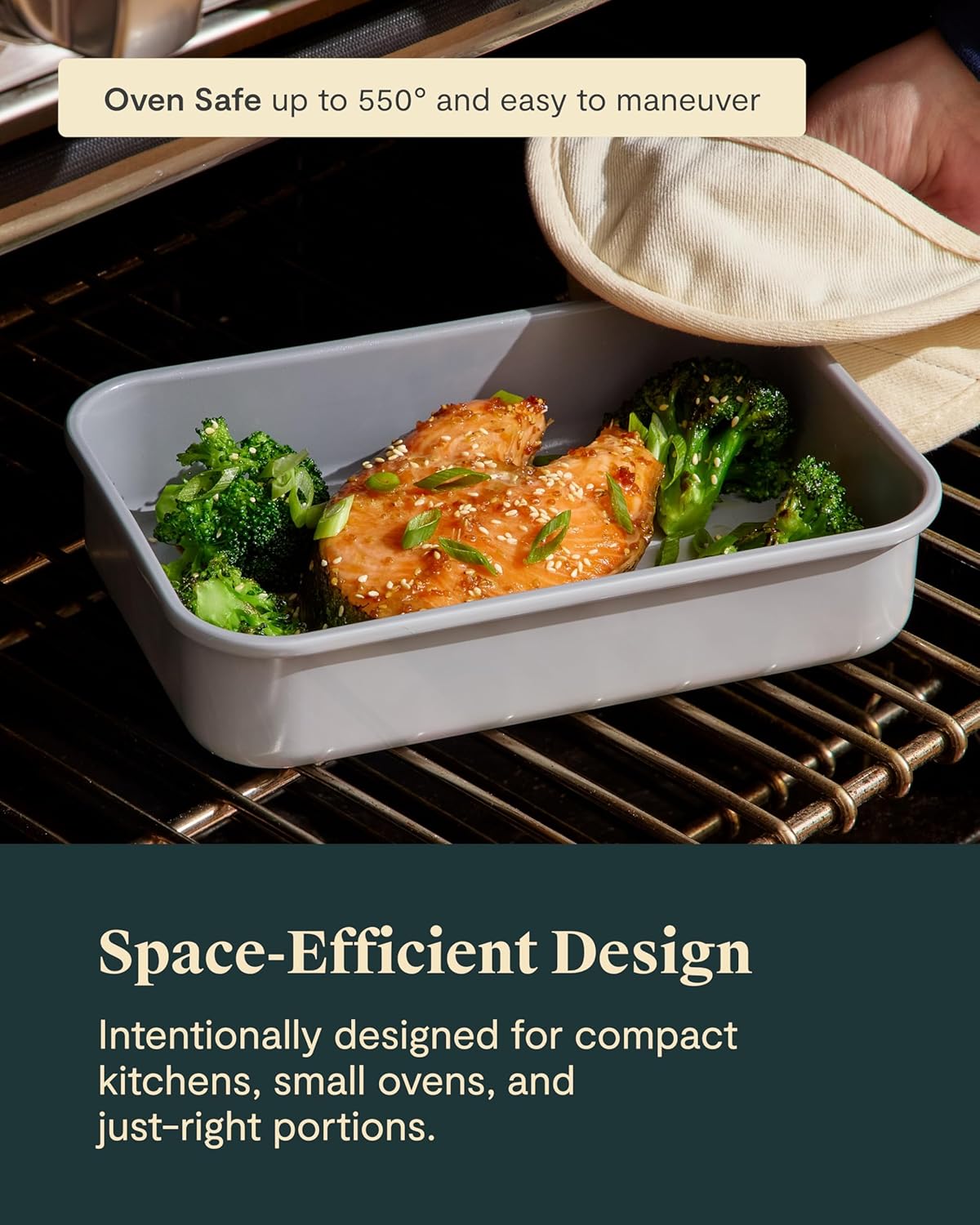 Caraway Nonstick 9” x 6.5” Small Rectangle Baking Pan – Non-Toxic, PTFE & PFOA Free – Aluminized Steel Core – Deep Ceramic Baking Pan for Casseroles, Lasagna & More - Perracotta
