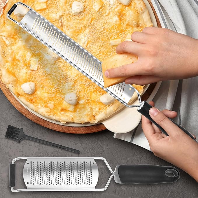 Lemon Zester Grater with Handle, Fine Graters for Kitchen, Cheese Grater Handheld, Hand Grater Zester Tool Stainless Steel