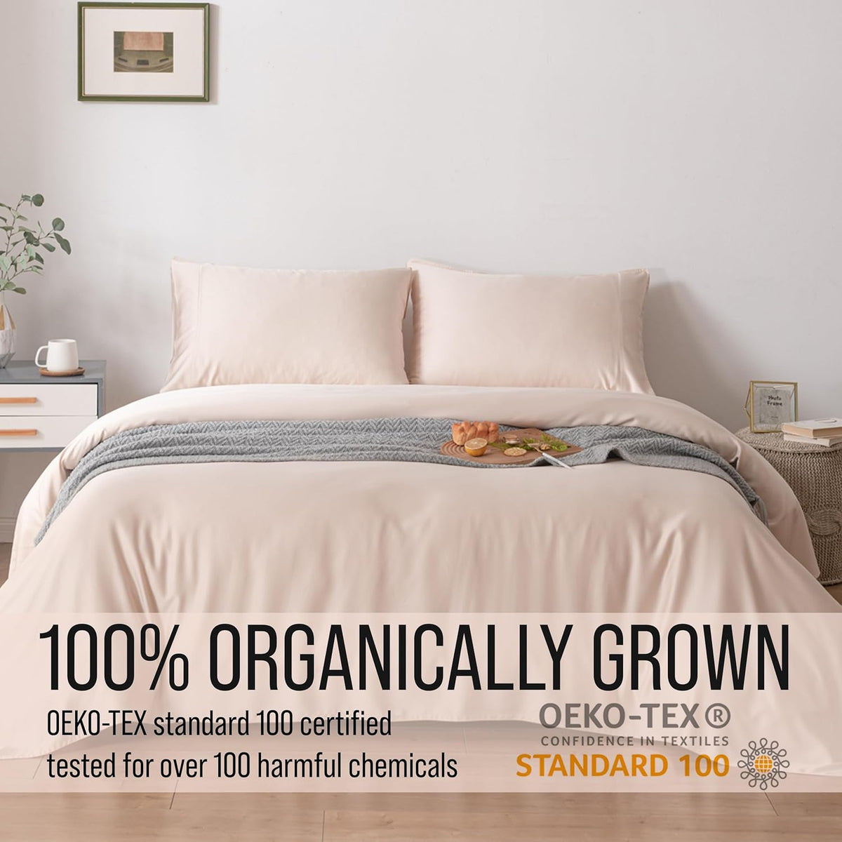 Bella Coterie Luxury Bamboo Viscose Twin Size Sheet Set | 100% Organically Grown | Ultra Soft | Cooling for Hot Sleepers | 18" Deep Pocket [Champagne]