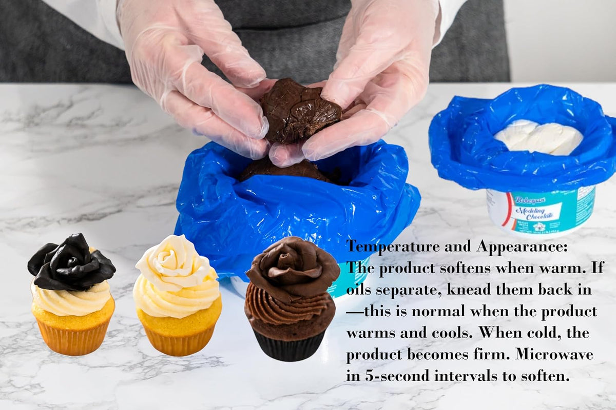 Bakerpan Bright White Modeling Chocolate - 1 Pound - Sculpt Cakes, Model Figurines, and Create Cake Toppers (Made in USA)