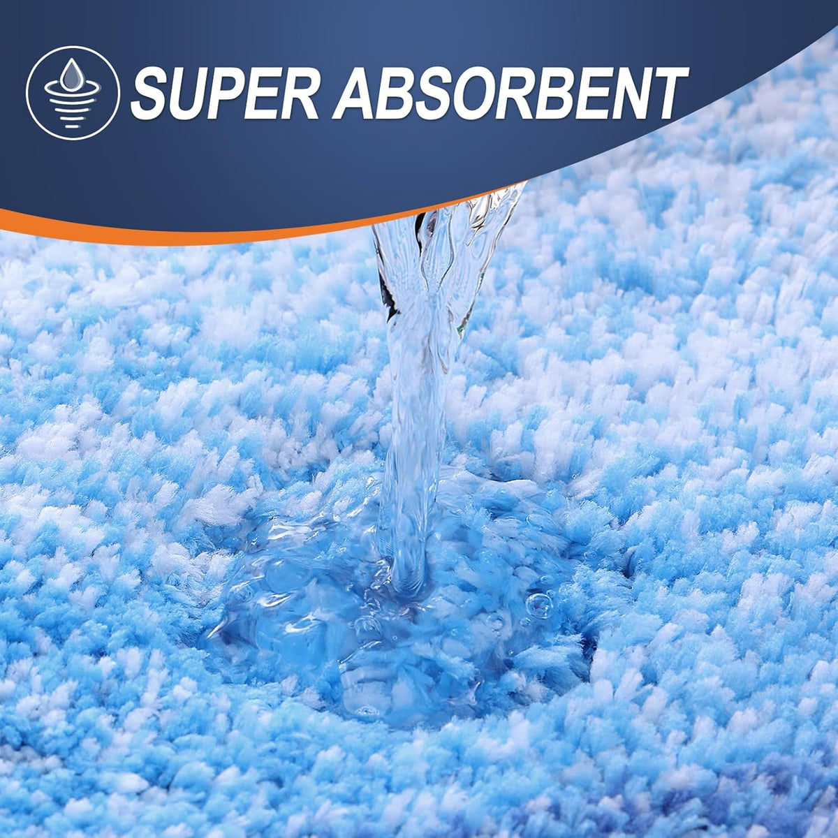 OLANLY Bathroom Rugs Mat 24x16, Extra Soft Absorbent Microfiber Bath Rugs, Rubber Backing, Quick Dry, Washable Bath Mats for Bathroom Floor, Tub and Shower, Home Decor Accessories, Light Royal Blue