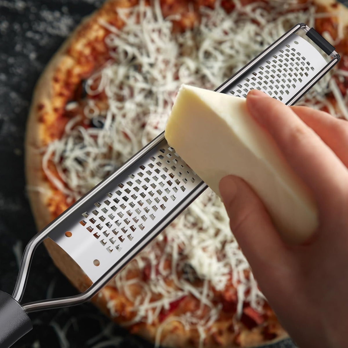 Zester Grater With Handle Cheese Grater for Lemon Zester Kitchen,Black