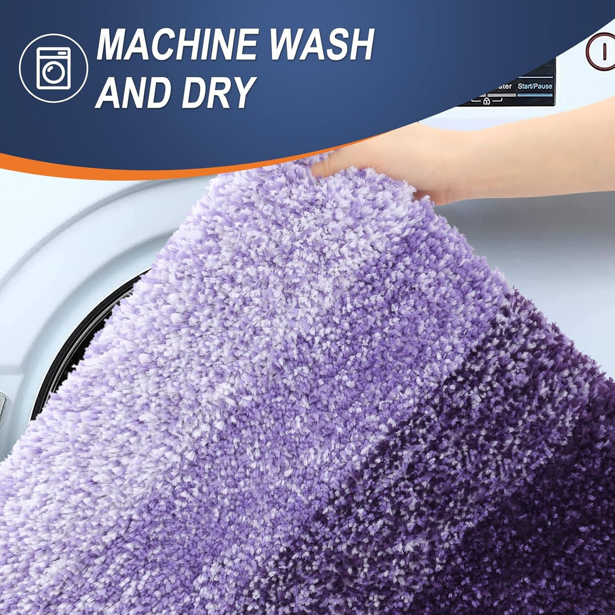 OLANLY Bathroom Runner Rugs 70x24, Extra Soft Absorbent Microfiber Bath Rugs, Rubber Backing, Quick Dry, Machine Washable Bath Mats for Bathroom Floor, Tub and Shower, Home Decor Accessories, Violet