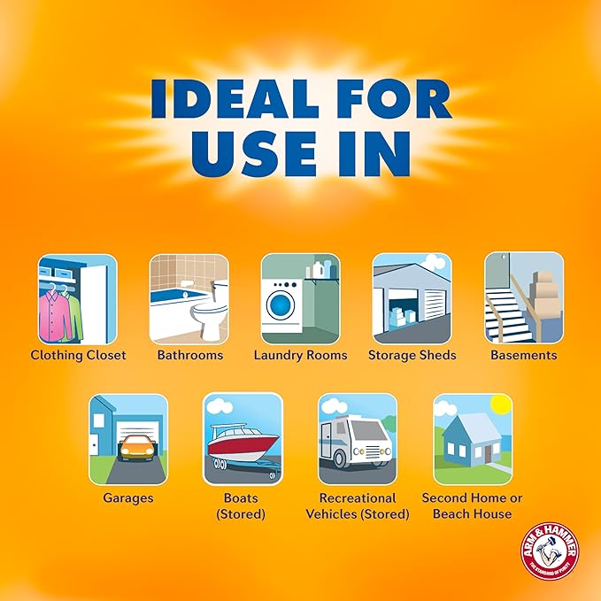 Arm & Hammer Fragrance Free Refillable Moisture Absorber and Odor Eliminator 14 oz. Tub