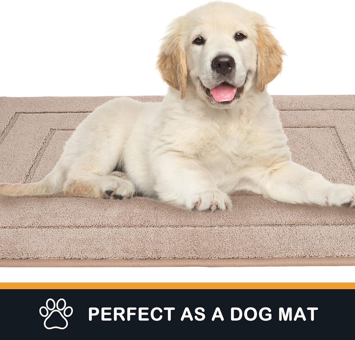 PURRUGS Dirt Trapping Door Mat 32" x 47", Non-Slip/Skid Machine Washable Entryway Rug, Dog Doormat, Super Absorbent Welcome Mat for Muddy Wet Shoes and Paws, Beige