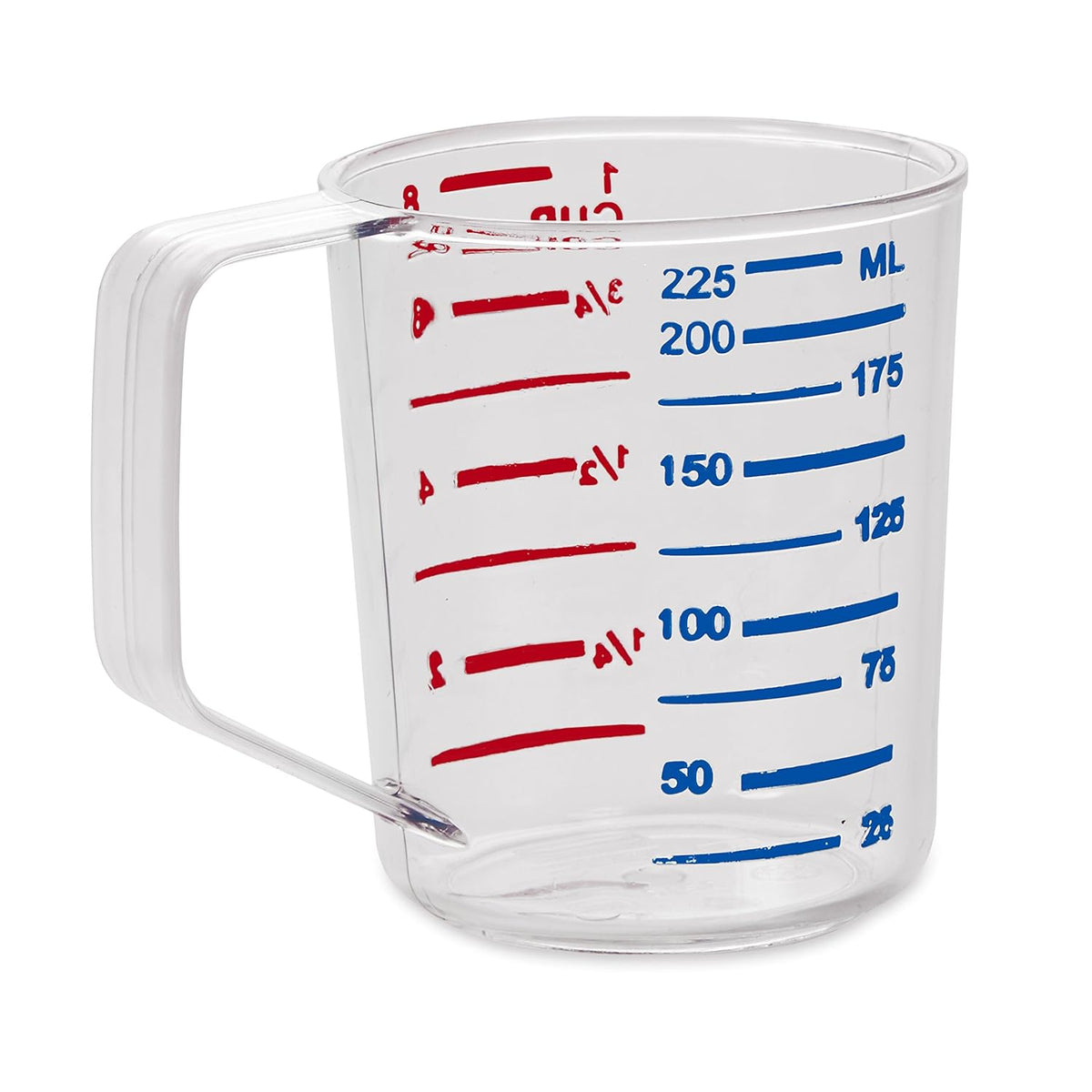 Rubbermaid Commercial Products Bouncer Clear Measuring Cup, 1-Cup /0.25-Quart, Clear, Strong Food Grade, Easy Read for Liquid/Dry Ingredients, for Home/Professional Kitchen