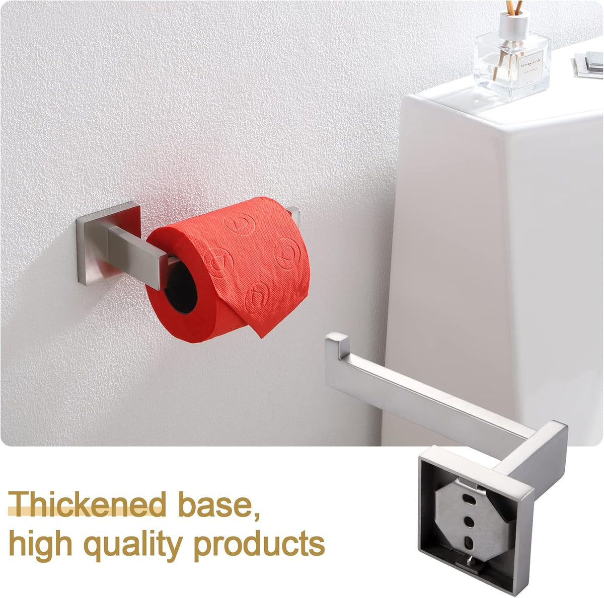 KOKOSIRI Toilet Paper Roll Holder Brushed Nickel Toilet Paper Holder Stainless Steel for Kitchen Bathroom Dispenser Wall Mounted, 2 Pack, B2003BR-P2