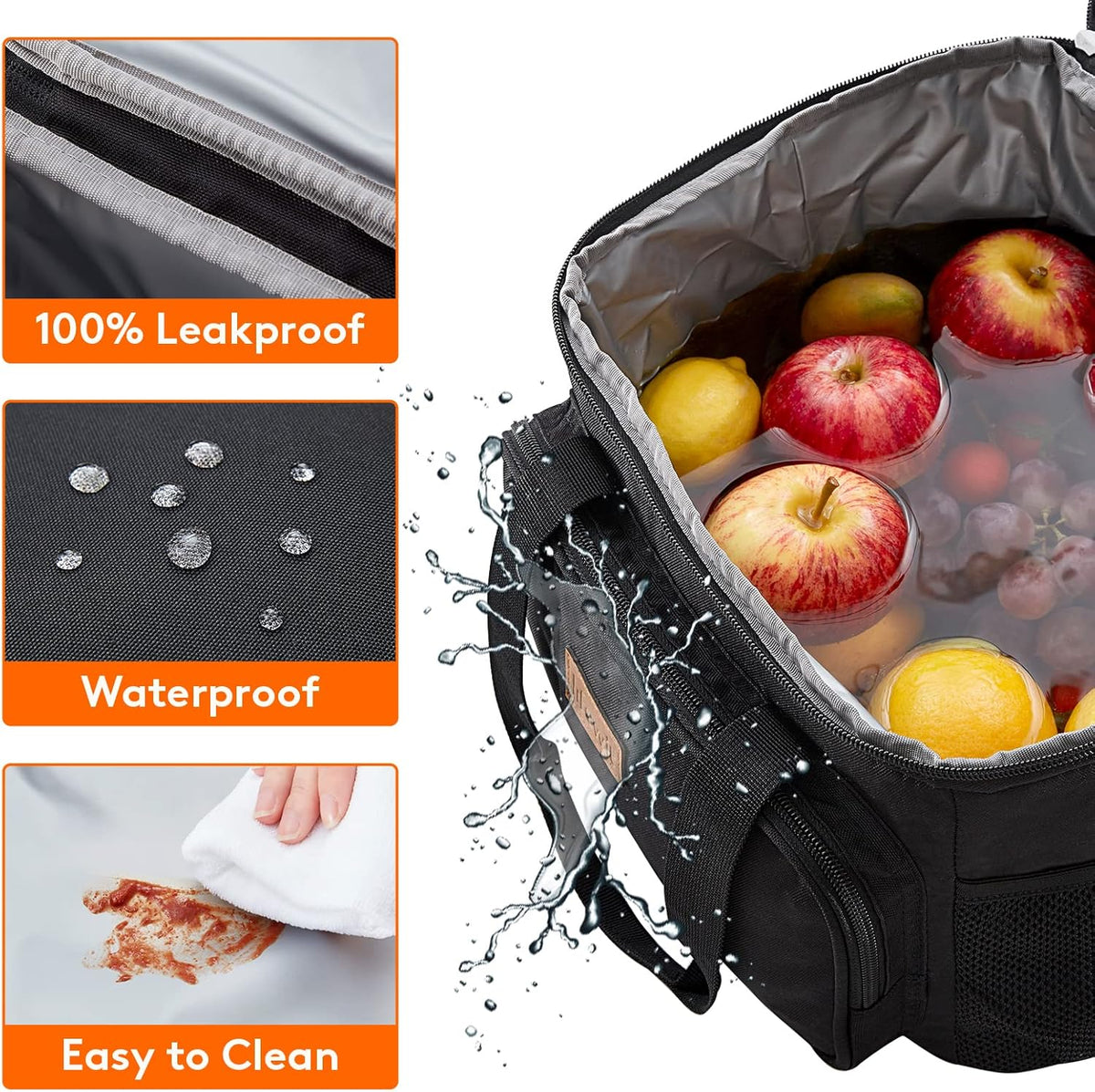 Lifewit Large Lunch Bag Insulated Lunch Box Soft Cooler Cooling Tote for Adult Men Women, Black 24-Can (15L)