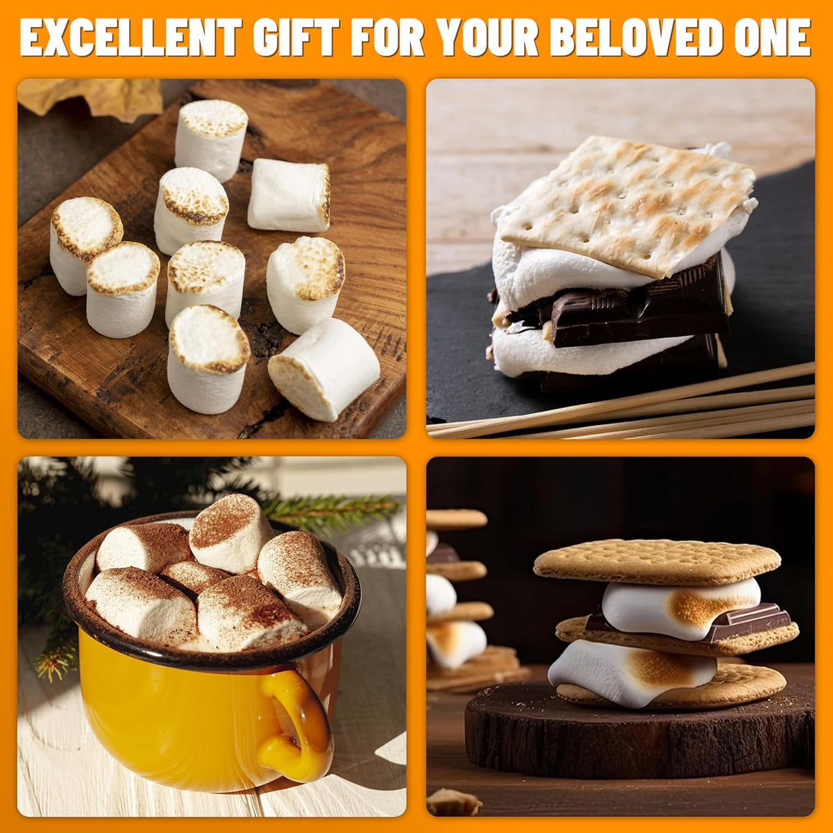 Smores Maker Tabletop Indoor Kit, Indoor Marshmallow Roaster, Flameless Electric S'mores Maker, Smores Maker with 4 Detachable Tray & Roasting Sticks, Gift for family & Date Night, Grey