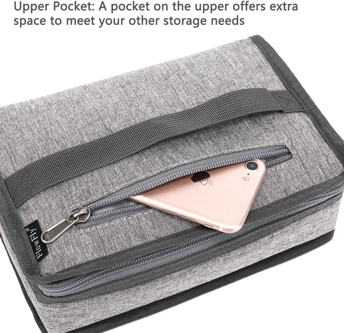 FlowFly Small Insulated Lunch box Portable Soft Bag Mini Cooler Thermal Meal Tote Kit with Handle for Work & School, Heather Grey
