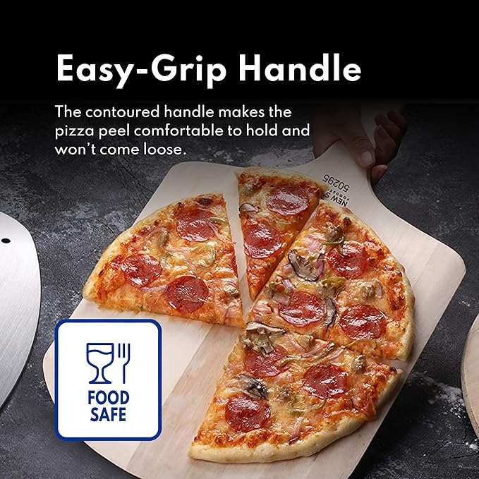 New Star Foodservice 50288 Restaurant-Grade Wooden Pizza Peel, 14" L x 14" W Plate, with 22" L Wooden Handle, 36" Overall Length