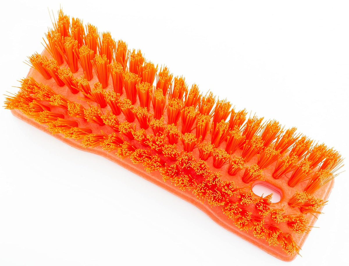 SPARTA Comfort Grip Scrub Brush Hand Brush for Bathroom, Kitchens, Countertop, Plastic, 8 Inches, Orange