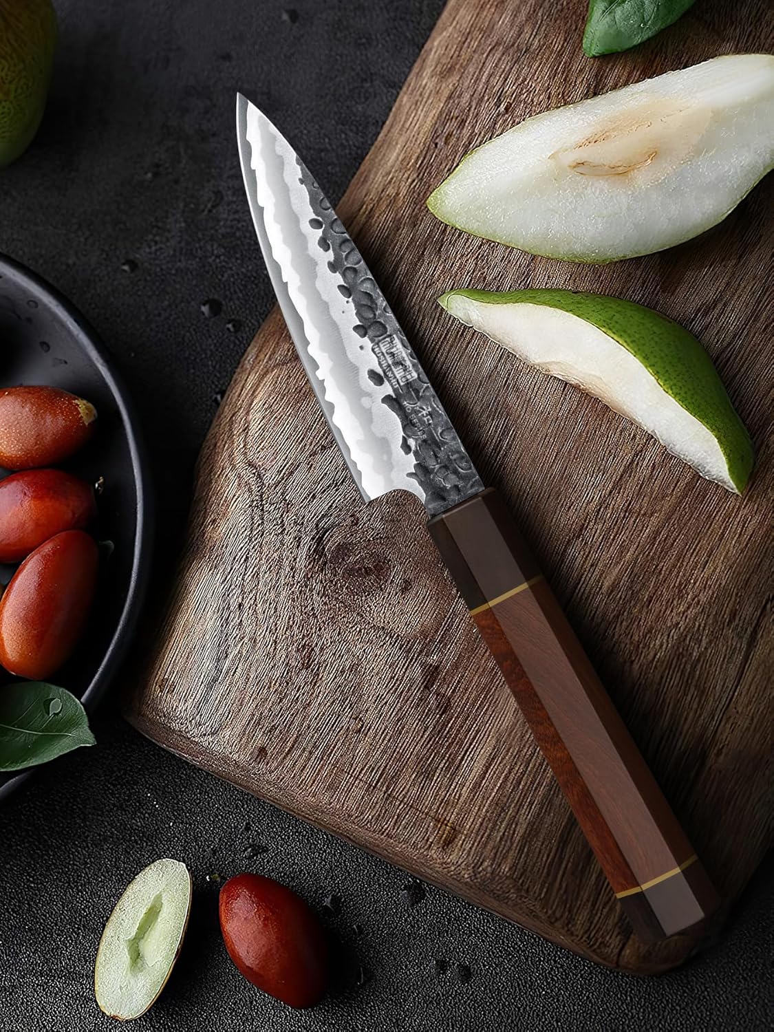 HOSHANHO Paring Knife 3.75 Inch Peeling knife, Razor Sharp Japanese High Carbon Steel Small Kitchen Knife, Hand Forged Fruit Knives for Peeling & Coring with Ergonomic Handle