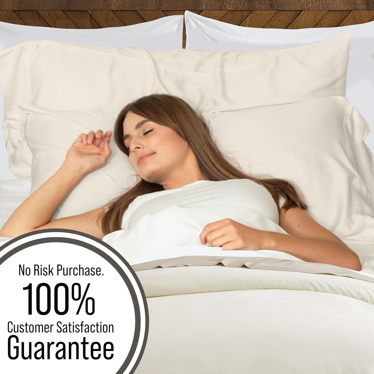 Bella Coterie Luxury Bamboo Viscose Split King Size Sheet Set | 100% Organically Grown | Ultra Soft | Cooling for Hot Sleepers | 18" Deep Pocket [Ivory]