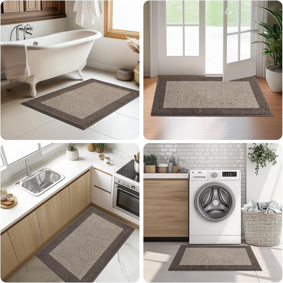 Machine Washable Runner Rug 32" x 120", Non Slip Kitchen Mat for Floor, Absorbent Entryway Rug for Kitchen, Bedroom, Living Room, Hallway, Door (Roll Packing)