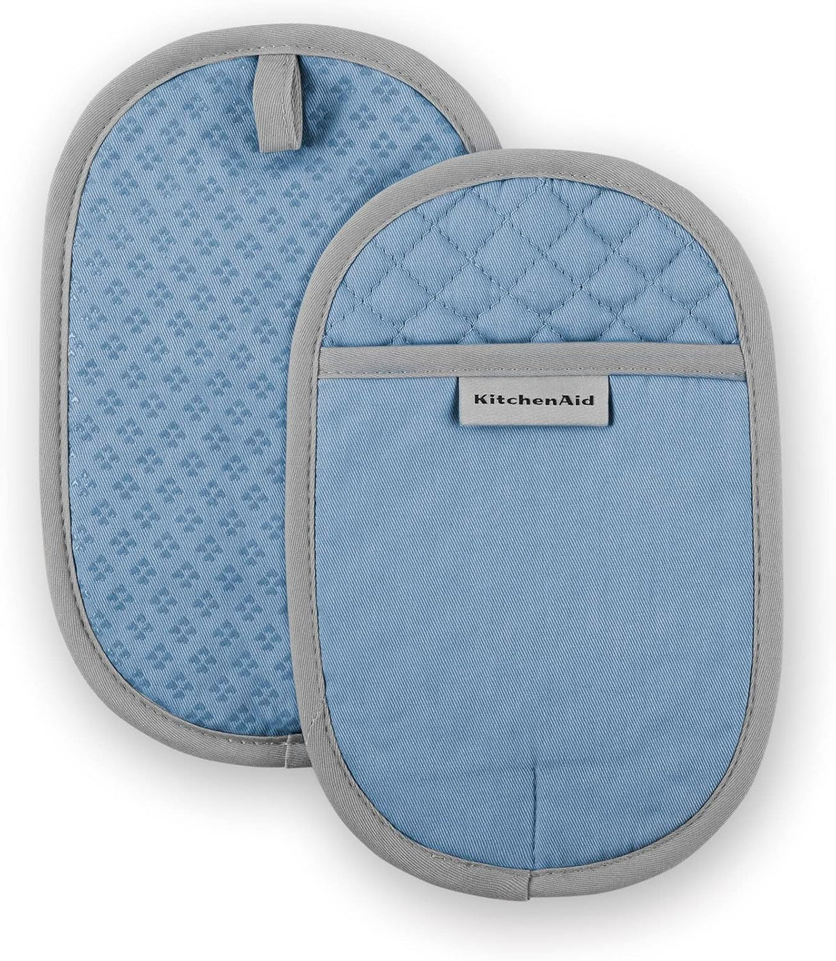 KitchenAid Asteroid Pot Holder 2-Pack Set, Blue Velvet, 6.5"x10"