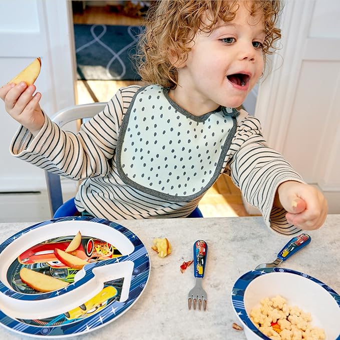 The First Years Disney/Pixar Cars Dinnerware Set - Toddler Plates and Toddler Utensils - 4 Count