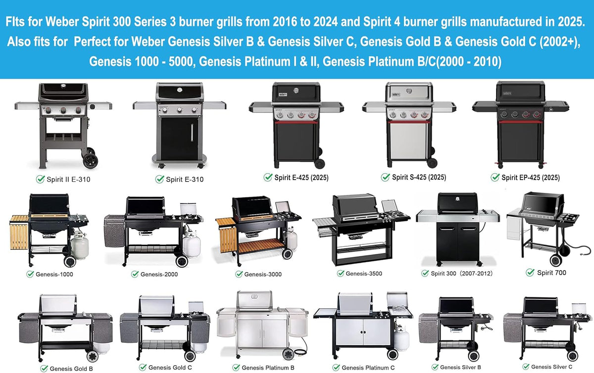 Full-Size Griddle Inserts for Weber Spirit I & II 300 Series, Flat Top Griddle Plate for Weber Spirit E-310/E-320 S-310/S-320 Spirit II E/S-310 E/S-320 Series, Replace for 6787