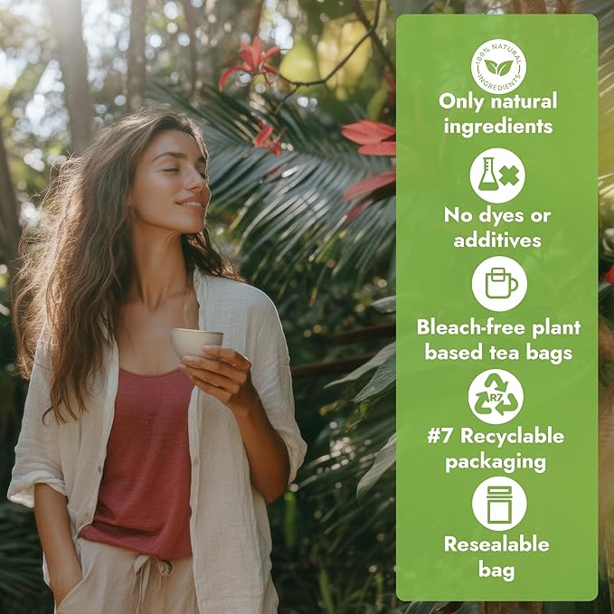 Vital Bloom Mullein Leaf Tea, 120 Tea Bags, 100% Pure Mullein Leaves, support for Lungs Cleanse and Respiratory Support, Bleach Free Tea Bags, Non GMO (Free Tongs Included)