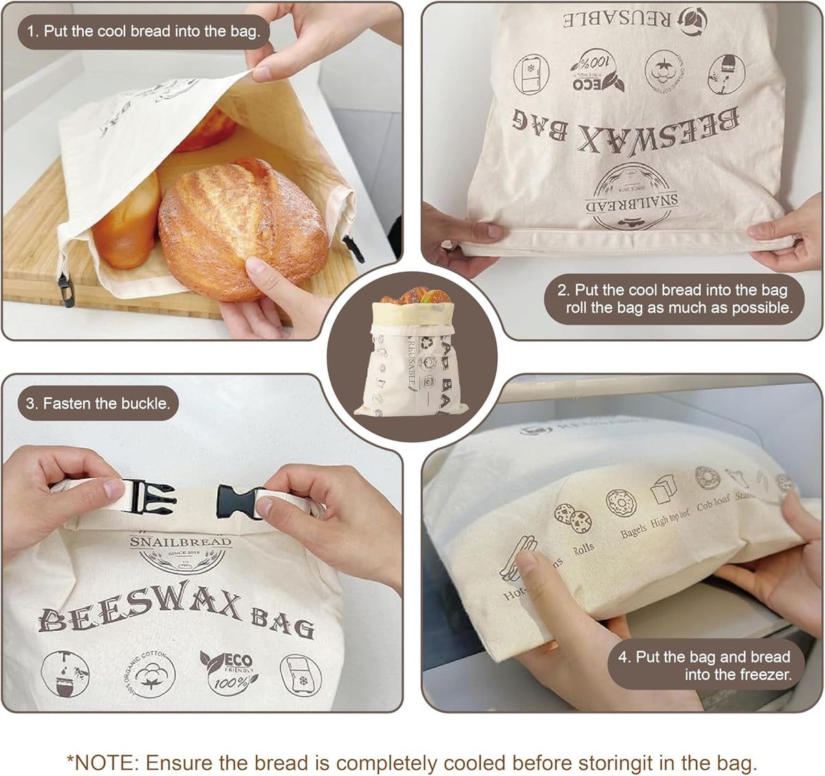2 Packs Safe Double-Layer Fresh-Keeping Bread Storage Container for Homemade Bread and Sourdough,Eco-Friendly Plastic-free Food Storage | Moisture Lock Technology