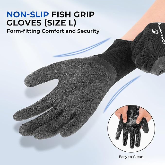 Calamus SwiftGlide Fillet Knife Kit Combo, Fishing Bait Knife and Filet Knives, G4116 German Stainless-steel Blades, Non-slip Handle, Fish Scaler, Non-slip Grip Gloves, Sharpening Rod, Storage Bag