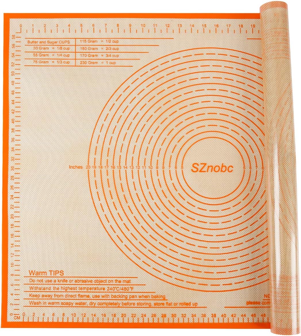 Non-slip Silicone Pastry Mat 36''By 24'' Nonstick Baking Mats Extra Large Counter Mat for Dough Rolling, Pastry, Pie Crust, Fondant, Cookies, Bread, Pasta, Pizza Mat