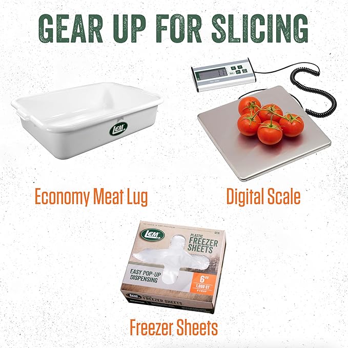 LEM Products 7 ½ Inch Electric Meat Slicer Machine with a Stainless Steel Serrated Blade