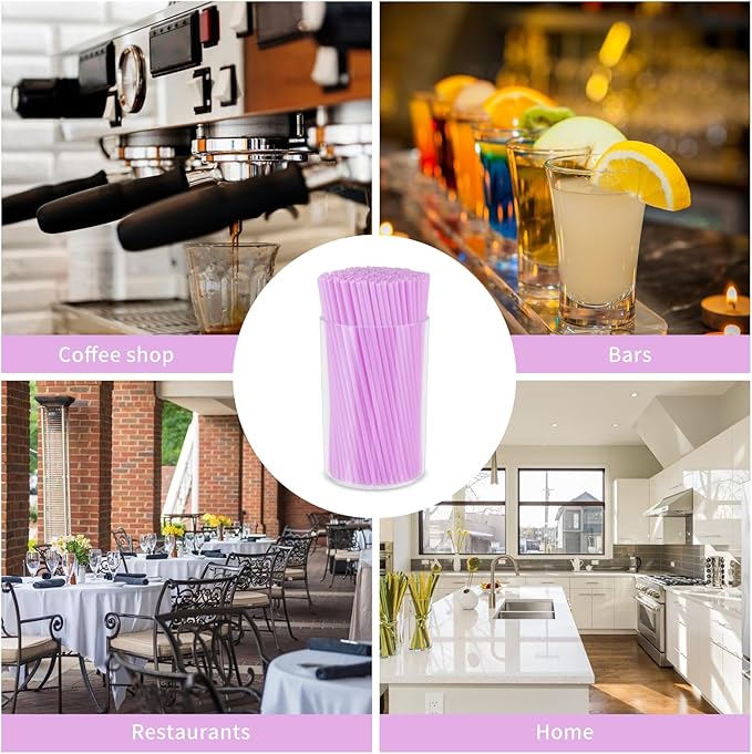 500 Pcs Lavender Purple Coffee Stir Sticks Set Lilac Purple Cocktail Straws Acrylic Stir Stick Holder Coffee Stirrers Holder Bar Straws Drink Stirrers for Coffee Bar Party Supplies Kitchen 2.7*4 Inch