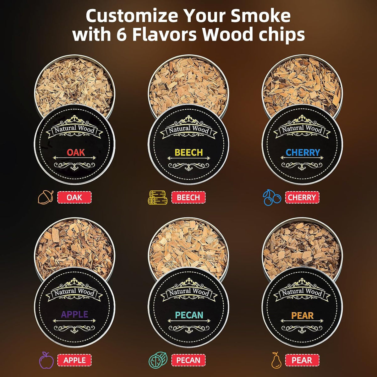 Electric Whiskey Smoker Kit,No Butane Needed,Smokepub,Electric Cocktail Smoker Kit,Drink Bourbon Smoker Kit with 6 Wood Chips,Birthday Christmas Smokpub Gifts for Men,Dad,Husband.