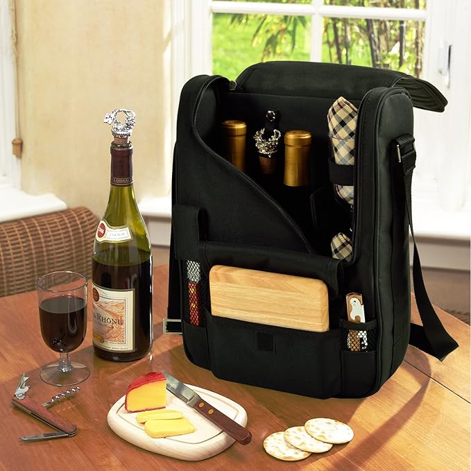 Picnic at Ascot Original Insulated Wine and Cheese Cooler Bag - Designed, Assembled & Quality Approved in the USA