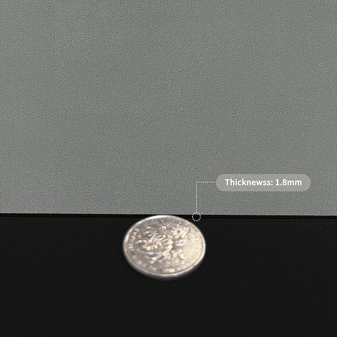 Leather Desk Mat,1.8mm Thick,12x60 Inch Desk Cover,Desk Protector Mat,Dresser Cover Top,Vanity Protector Mat,Vanity Cover,Vanity Cover Top Protector,Black Table Protector(Black+Gray,12×60)
