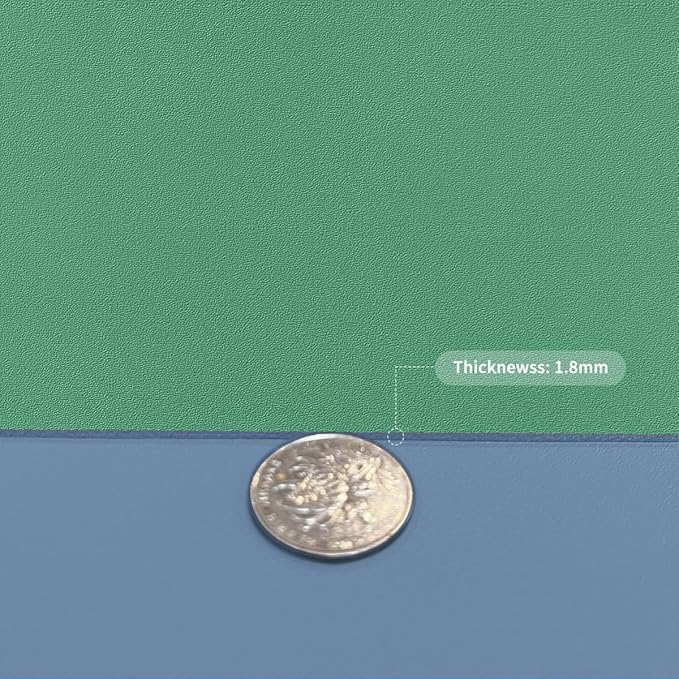 Leather Desk Mat,1.8mm Thick,17x60 Inch Desk Cover,Desk Protector Mat,Dresser Cover Top,Leather Table Cover,Side Table Cover,Office Desk Cover(Grayish Blue+Dark Green,17x60)
