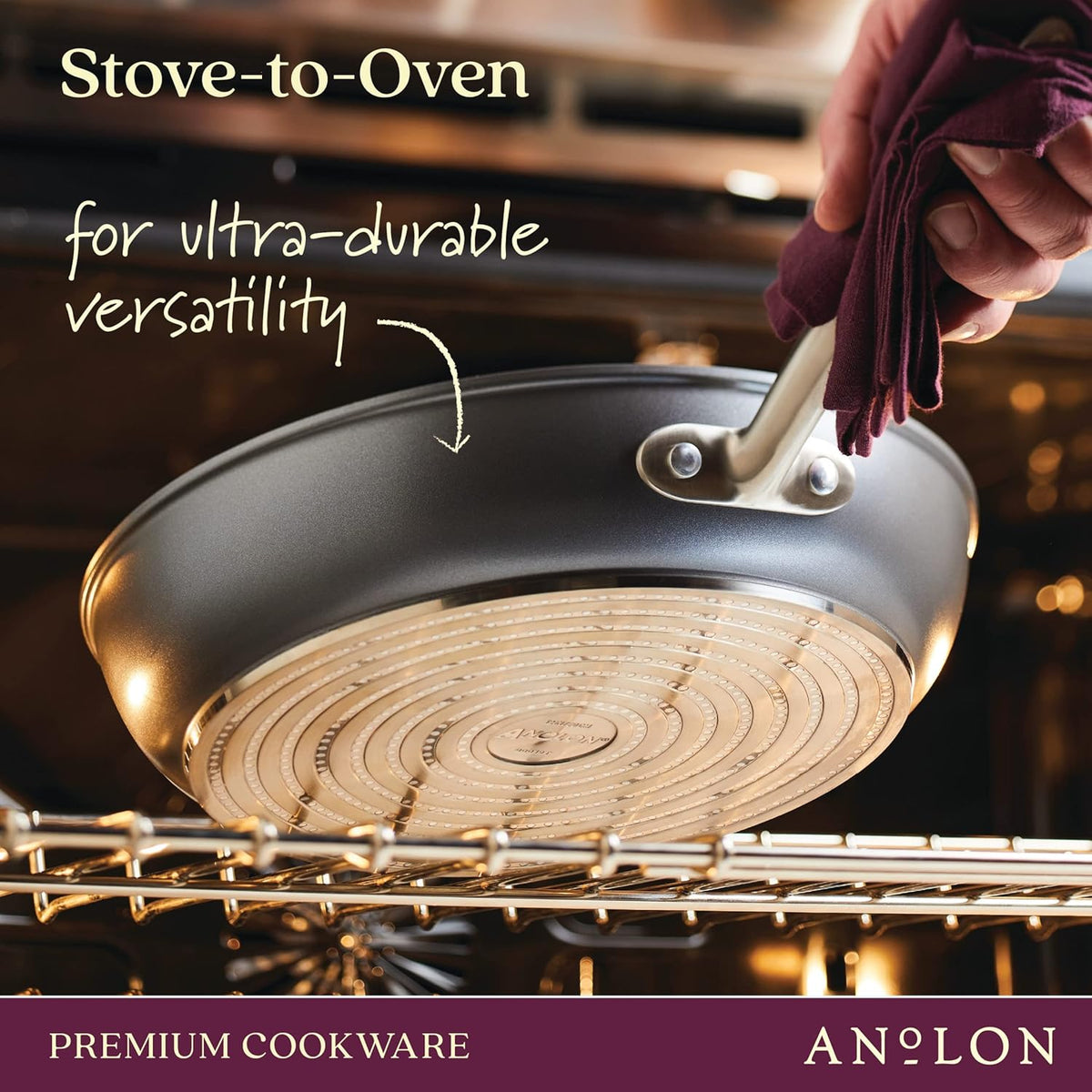 Anolon Accolade Forged Hard Anodized Nonstick Deep Frying Pan / Skillet with Helper Handle and Lid, 12 Inch - Moonstone Gray