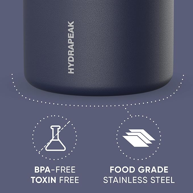 Hydrapeak 25oz Stainless Steel Vacuum Insulated Food Jar | for Hot Food and Cold Food, Wide Mouth Leak-Proof Soup for Adults, 10 Hours Hot and 16 Hours Cold (Navy)