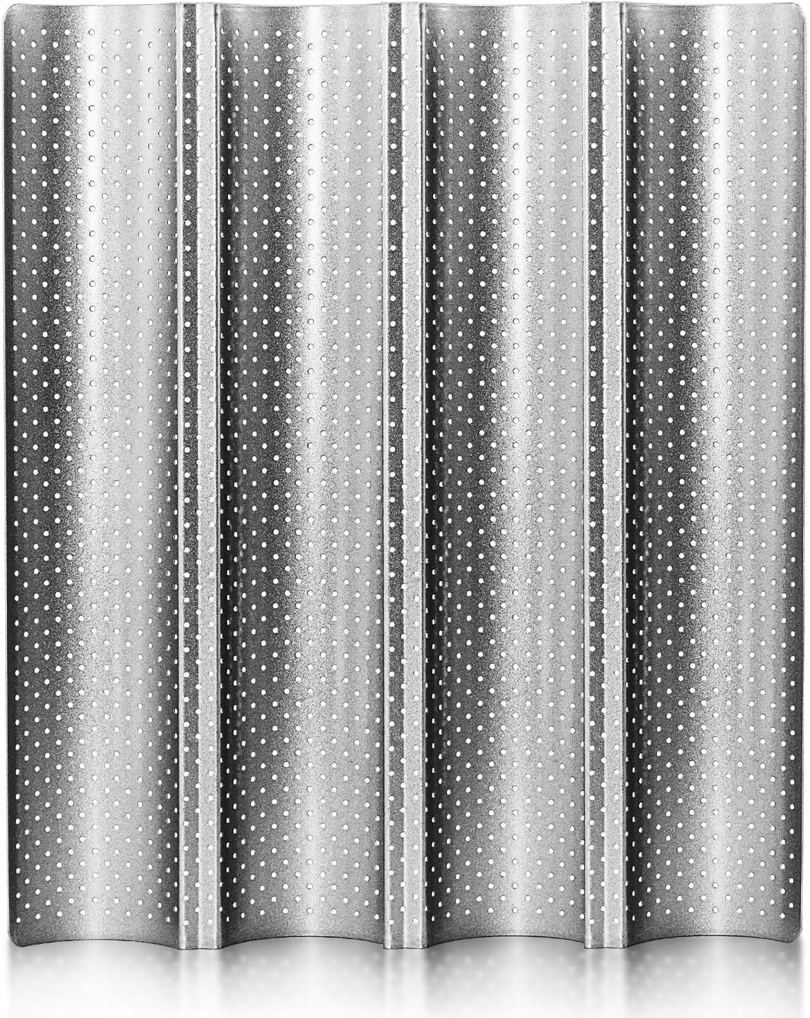Anaeat Nonstick Perforated French Bread Baking Pan, 15"X 13" Premium Toast Mold, Silver